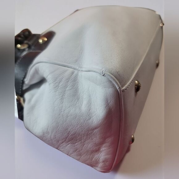 Giorgio Armani VTG Elegant White and Black Satchel Repainted - Picture 6 of 13